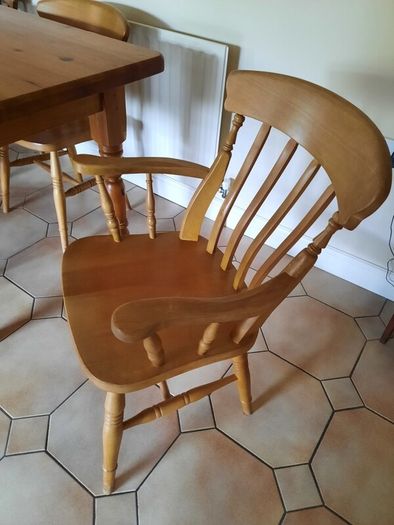 Farmhouse Antique Pine Table & Chairs