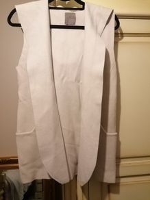 YAYA stone hooded waistcoat S