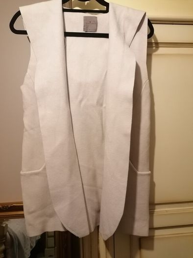 YAYA stone hooded waistcoat S