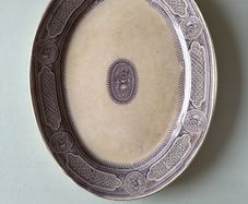 antique meat serving dish plate
