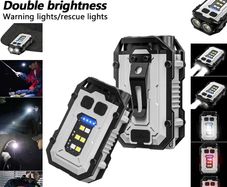 LED High Bright Flashlight Portable Mini Keychain Light Dual Light Source Outdoor Camping Fishing Multi-function Tool Torch Lamp