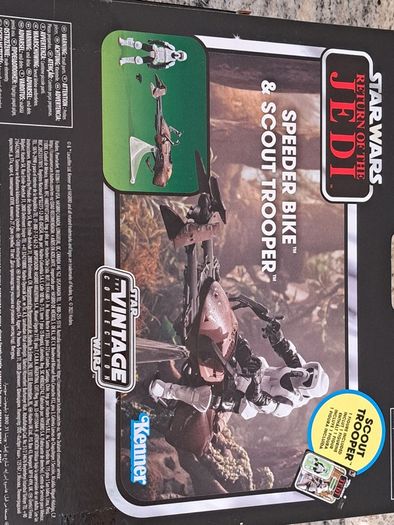 Star wars boxed speeder bike and scout Trooper