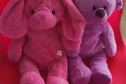 Chad Valley Designabear Bundle Pink Bunny &amp; Purple Bear and Official Build-A-Bear Shoes