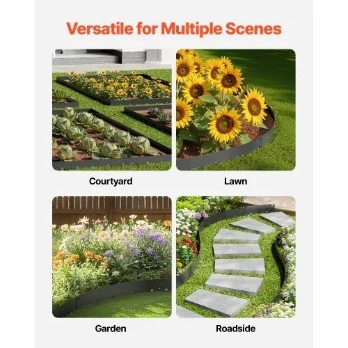 Steel Landscape Edging 5 Packs 39 x 5in Rust-Resistant for Yard Black