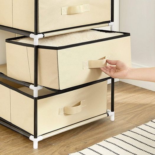 Cabinet Storage Shelf with 4 Fabric Drawers - Free Delivery Nationwide