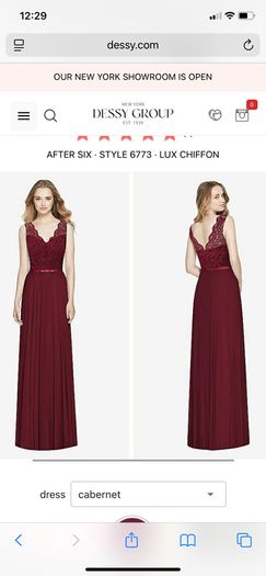 3 x Dessy burgundy bridesmaid dresses