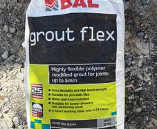 10kg bag and half of Grout BAL Flex Mid Grey