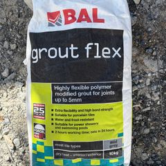 10kg bag and half of Grout BAL Flex Mid Grey