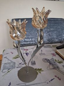 Glass candle display