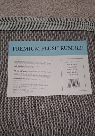 Dunnes Stores Premium Plush Runner 66 x 200cm - Beige - Reduced Price - Quick Sale