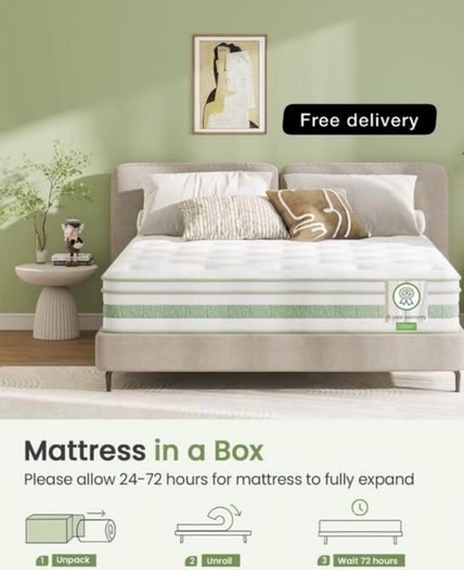 King Size Mattress 5FT, 10 Inch Gel Memory Foam Pocket Sprung Hybrid Mattress, 7-Zone Orthopedic