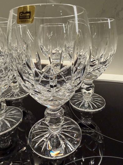 Cavan Crystal Sheelin Hand-Cut Goblets x6