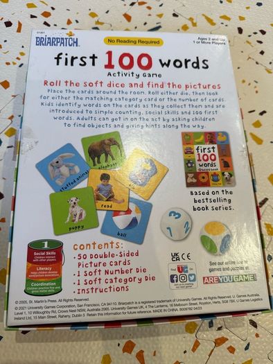 First 100 words activity game