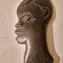 African carved black wood profile silhouette wall hanging Image 2