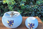 Carltonware Art Nouveau Cambridge Tobacco Jar and Match Striker
