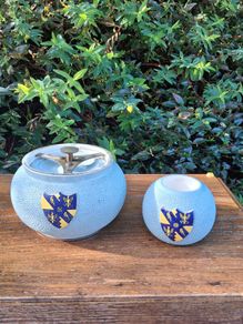 Carltonware Art Nouveau Cambridge Tobacco Jar and Match Striker