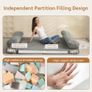 Bean Bag Bed Folding Sofa Bed Mattress for Adults, Extra Thick 6 Fold Floor Couch for Bedroom Living Room, Gray, 135x240 cm Image 4
