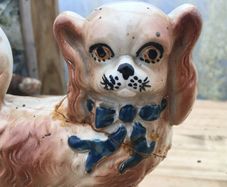 Antique Staffordshire Peckingese dog, 1900