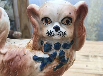 Antique Staffordshire Peckingese dog, 1900