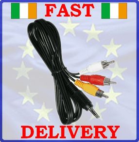 New 3.5 mm Male Jack to 3 x Male RCA Cinch Phono Cable Audio Video Adapter #76
