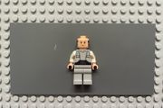 lego Star Wars sw0974 Lobot mini figure- Light Bluish Gray Uniform, Light Nougat Head, Dark Orange Eyebrows