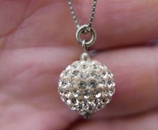 925 Sterling Silver drop Pendant and Necklace L-8,5" 3,1g