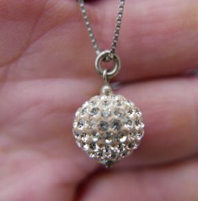 925 Sterling Silver drop Pendant and Necklace L-8,5" 3,1g