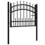 Fence Gate with Spear Top Black 103x75 cm Image 3