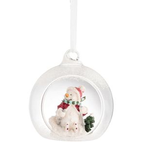 Galway Irish Crystal Skiing Snowman Hanging Ornament