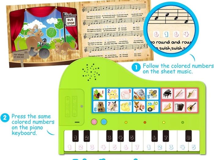 My First Piano Book - Educational Musical Toy for Toddlers Kids Ages 3-5 Years - Ideal 3, 4 Year Old Boy or Girl Birthday Gift Present