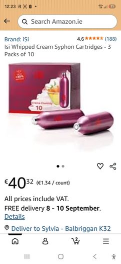 Whipped cream cartidges box of 10
