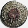 Scottish 1981 Celtic Pewter Traditionally Handmade Brooch Purple Crystal Image 2