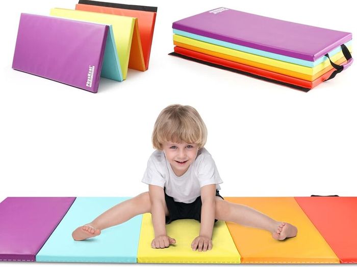 5-Panel Folding Gymnastics Tumbling Mat with Carrying Handles 195 x 75 x 2.8,
