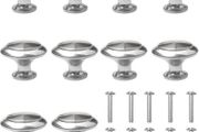 10 Packs Drawer Knobs, Cabinet Door Knobs Wardrobe Knobs Handle Cupboard Door Knobs with Screw for Drawer Cabinet Cupboard Wardrobe- Alloy &amp; Stainless Steel