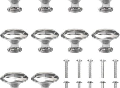 10 Packs Drawer Knobs, Cabinet Door Knobs Wardrobe Knobs Handle Cupboard Door Knobs with Screw for Drawer Cabinet Cupboard Wardrobe- Alloy & Stainless Steel