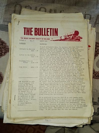 Bulk Lot of Old Bulletins published by the Model Railway Society of Ireland, Postage Available or Collection, Lots more Antiques and Collectables