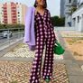 Amazing Zara Insta Famous Bloggers Limited Edition Pink Geo Print 3 Piece Suit, Blazer XL, Blouse XXL and Flare Trousers XL New with Tags Image 3
