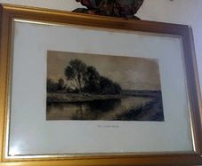 Large Antique Framed Landscape 'The Silvery Morn'
