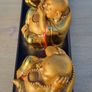 Three brass Buddha figurines Image 6