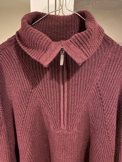 Burgundy Jumper with Neck Zip Oversized Size Large BNWT