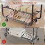 Heavy Duty Rolling Clothes Rail for Hanging Clothes, Double Hanging Rail with Lockable Castors, 326 KG Load Capacity, Metal Clothing Rail for Bedroom, Laundry, Retail, Black Image 5