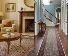 Beautiful Persian Moud Square Rug and Matching Runner Rug Carpet