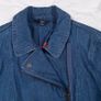 Boden Blue Denim Asymmetric Zip Biker Moto Denim Jacket 14UK/42EU Image 3