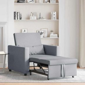Pull out Sofa Bed Single Light grey 90 x 165 x 87 cm Fabric