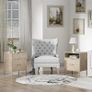 3 Drawer Bedside Table, Wooden Cabinet with Metal Legs, Modern Storage Chest for Bedroom Living Room Office, Oak Finish Image 4