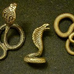 3 brass snakes.