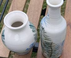 Roundstone Ceramics 2 Piece Porcelain Vase Set Rose O'Toole