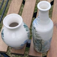 Roundstone Ceramics 2 Piece Porcelain Vase Set Rose O'Toole