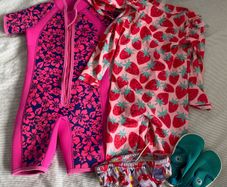 Girls swimwear bundle jojomaman Bebe wetsuit