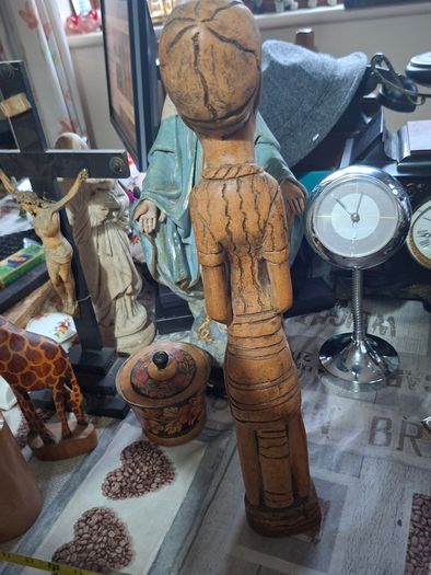 Beautiful Old Large Hand Carved Wooden African Drummer Statue Postage available or Collection